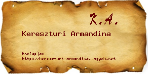 Kereszturi Armandina névjegykártya